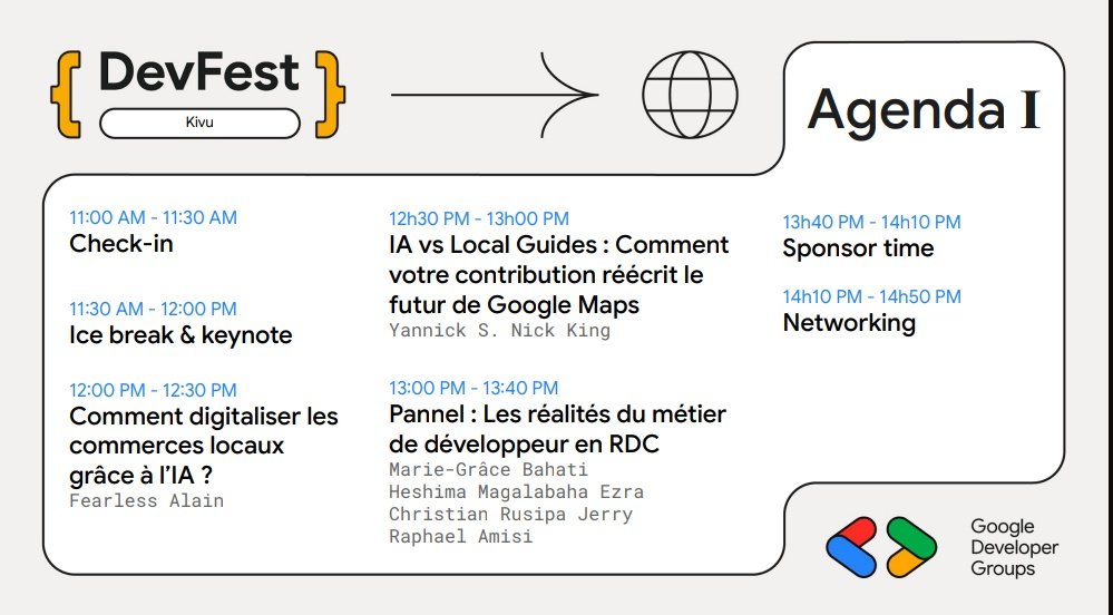 GdgBukavu's tweet image. 🥳#DevFestKivu2025 C&apos;est parti🥳

Ayez l&apos;agenda sur vous, et ne rater aucune session. 
Tout le monde est prêt pour croquer cette journée. 

@gdg_uvira @GdgKivu @googledevs @wtm_bukavu2