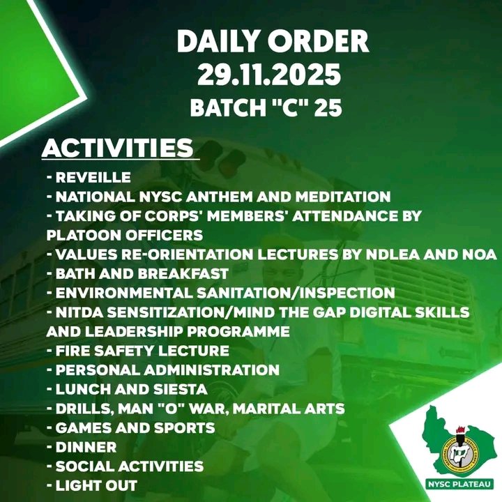Day 11 of 21: Inter-Platoon Debate

2025 Batch C Stream 1
NYSC Orientation Course
19th November to 9th December, 2025

#2025BatchCStream1
#WhatNextAfrica
#NYSCWhatNext
#WhatNextAtNYSCCamps
#LifeProtocols
#LivingLegacy
#WhatNextConversations
#WhatNextSummits
#WhatNextMentoring