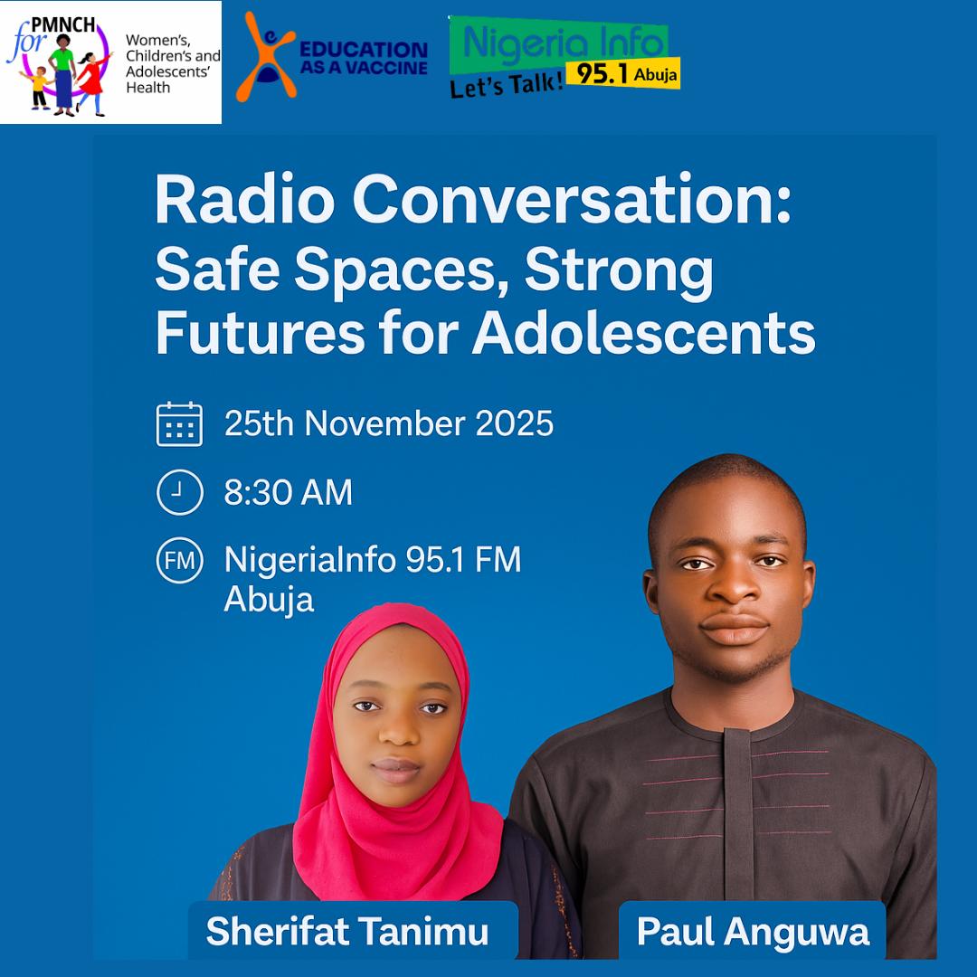 paul_suur86866's tweet photo. I joined @NigeriainfoFM Abuja for 16 Days of Activism against GBV. As a social media advocate with @EVA_Nigeria, I emphasized creating safe spaces for adolescents &amp; promoting the Agenda for Action for Adolescents (AAA) framework. @PMNCH #16DaysofActivism #1point8 #1point8naija https://t.co/fDx0r8m2tY