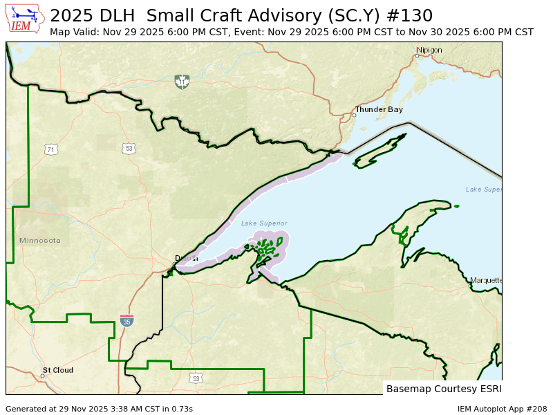 iembot_dlh's tweet image. DLH issues Small Craft Advisory (11 forecast zones in [LS]) mesonet.agron.iastate.edu/vtec/f/2025-O-…
