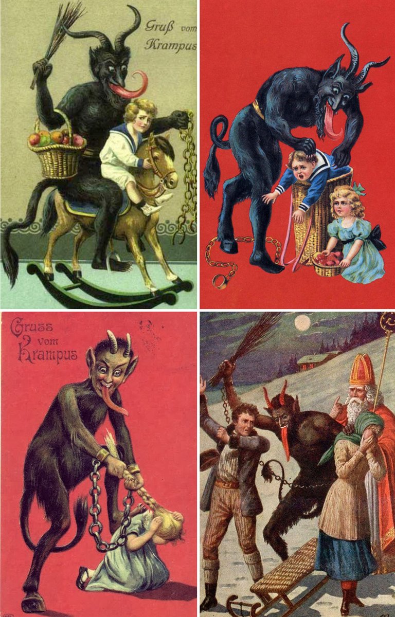 Happy Krampusnacht!
Have you been naughty or nice?
December 5 is when St Nicholas travels Europe to reward the good, while Krampus - "the Christmas devil" - punishes the bad.
If you have been wicked, you can try to appease him with schnapps...
#Krampusnacht #Krampus