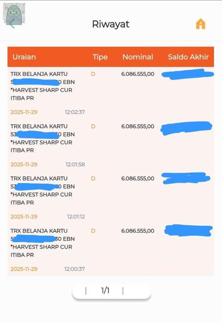 tanyarlfes's tweet image. 💚 guys rekening BN! mamaku dibobol dlm 2 menit keluar 24 juta, keterangannya pake kartu debit 4x transfer nominal sama padahal kartunya dirumah, skr udh diblokir dan masih nunggu senin buat laporan ke bank :( harus apalagi gamau pasrah huhu