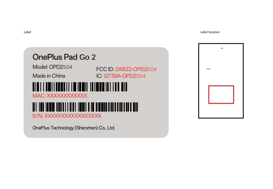 SujanTharu66's tweet image. OnePlus Pad Go 2 (OPD2504) Receives the FCC Certification

🍭Android 16-based OxygenOS 16
Bluetooth (BR + EDR + BLE)
🛜WiFi 6 with dual band support (2.4GHz + 5GHz)
💾8GB/256GB
Colour:Shadow Black and Purple
#oneplusPadGo2 #oneplus