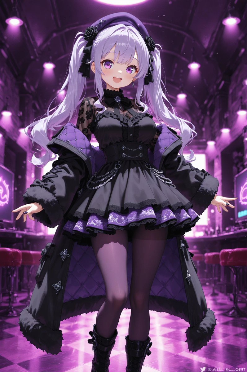 RENちゃん紫担当お嬢様黒コーデ💜🖤 お嬢様なRENちゃんがみんなの