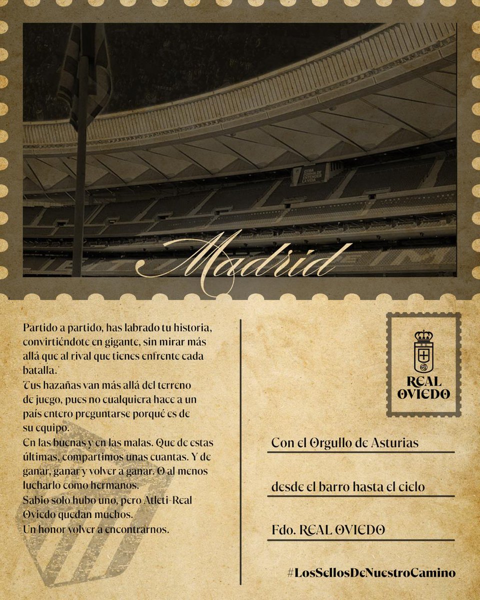 𝑽𝒐𝒍𝒗𝒆𝒎𝒐𝒔 𝒂 𝒗𝒆𝒓𝒏𝒐𝒔 𝒆𝒏 𝒆𝒍 𝒄𝒂𝒎𝒊𝒏𝒐. 𝑷𝒐𝒓 𝒎𝒖𝒄𝒉𝒐𝒔 𝒎𝒂́𝒔…

#LosSellosDeNuestroCamino 
#AtletiRealOviedo
#VamosOviedo 🔵⚪️ 
#DíadePartido