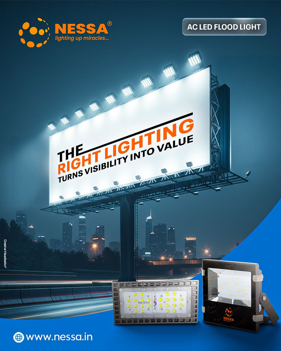 NessaLedLights's tweet image. Nessa Flood Lights give clear brightness for outdoor spaces, helping billboards and public areas stay visible and safe. 
•⁠ ⁠- - - -
Visit us: nessa.in
📞 +91 86907 79778
•⁠ ⁠- - - -
#NessaLights #LEDFloodLight #OutdoorUse #BrightLighting