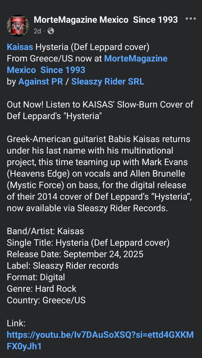 Thank you MorteMagazine Mexico  Since 1993 🙏🏼🇲🇽