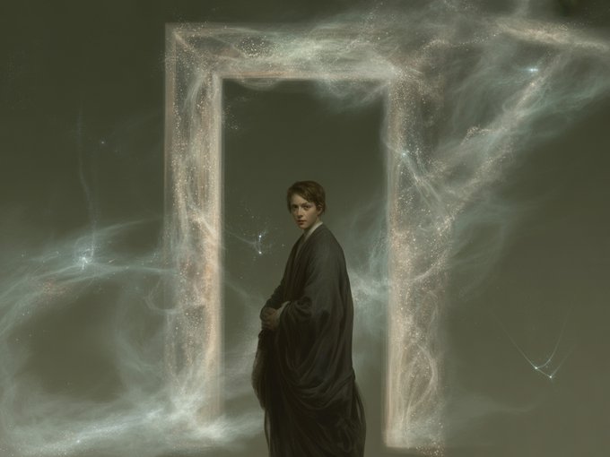 Phare_AI's tweet image. "Astral Threshold"  

Direct gaze. Dreamlike atmosphere. When academic painting opens up to the cosmos.
