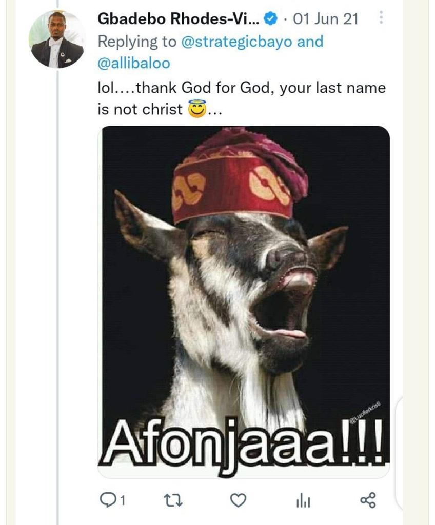 Senatormao's tweet image. Bittered ediot, you will never amount to anything in Yoruba politics, Chinedu Omo yibo.