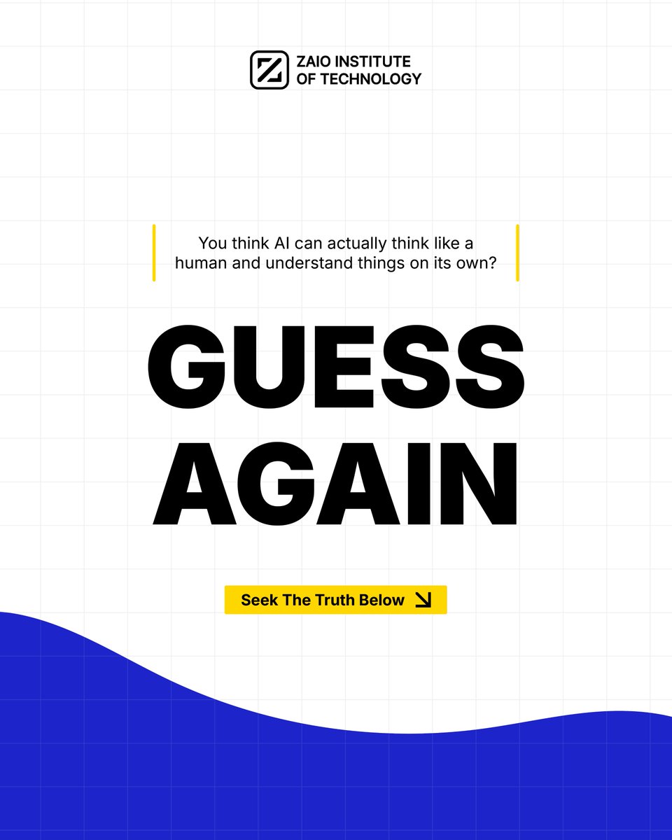 Myth Bust 💥
You think AI can actually think like a human and understand things on its own? 🤔

AI doesn’t “think”, it predicts patterns from data. Knowing this myth helps you work smarter with tech.

#AI #TechMyths #MachineLearning #FutureOfWork #ZaioTech #ArtificialIntelligence