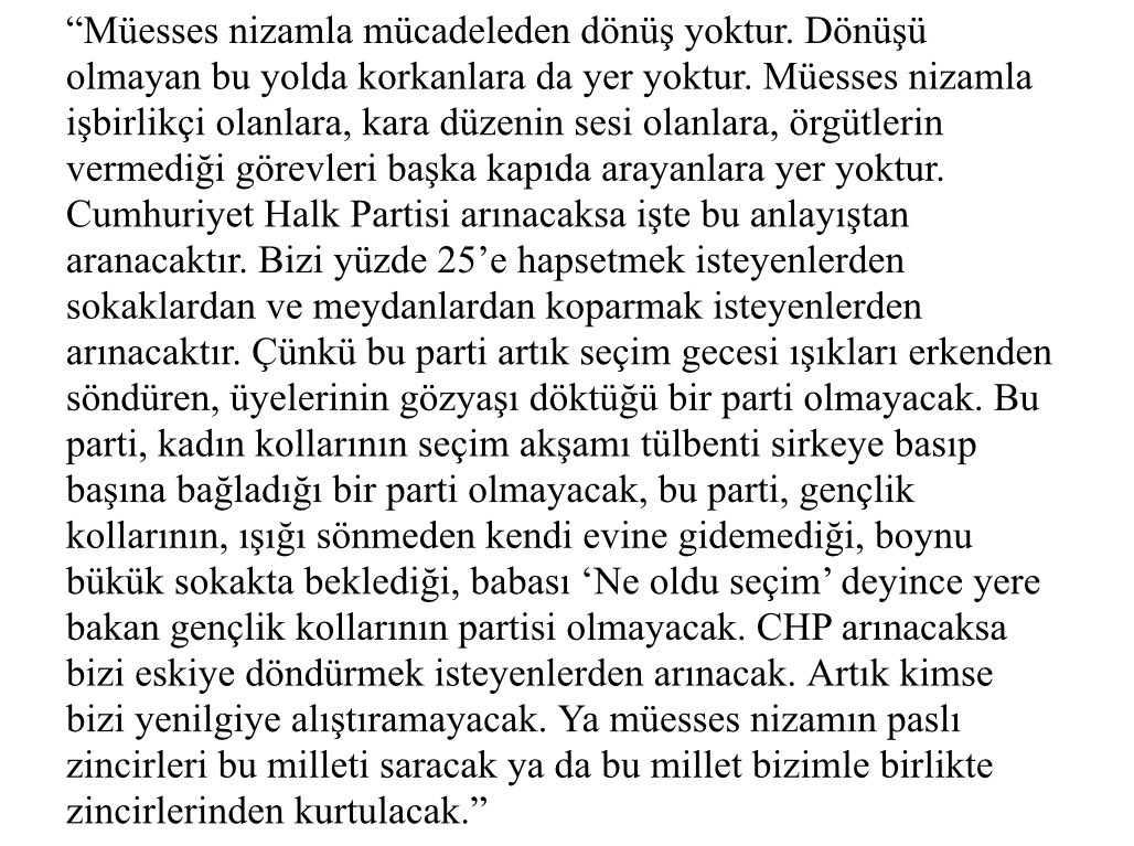 CHP lideri Özgür Özel’in Kılıçdaroğlu’na verdiği yanıt.