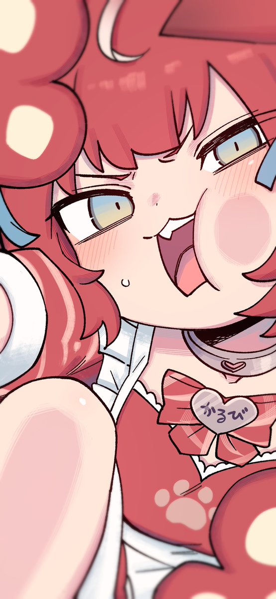 いい肉の日なので前描いたかるび姫のスマホ壁紙です🍖