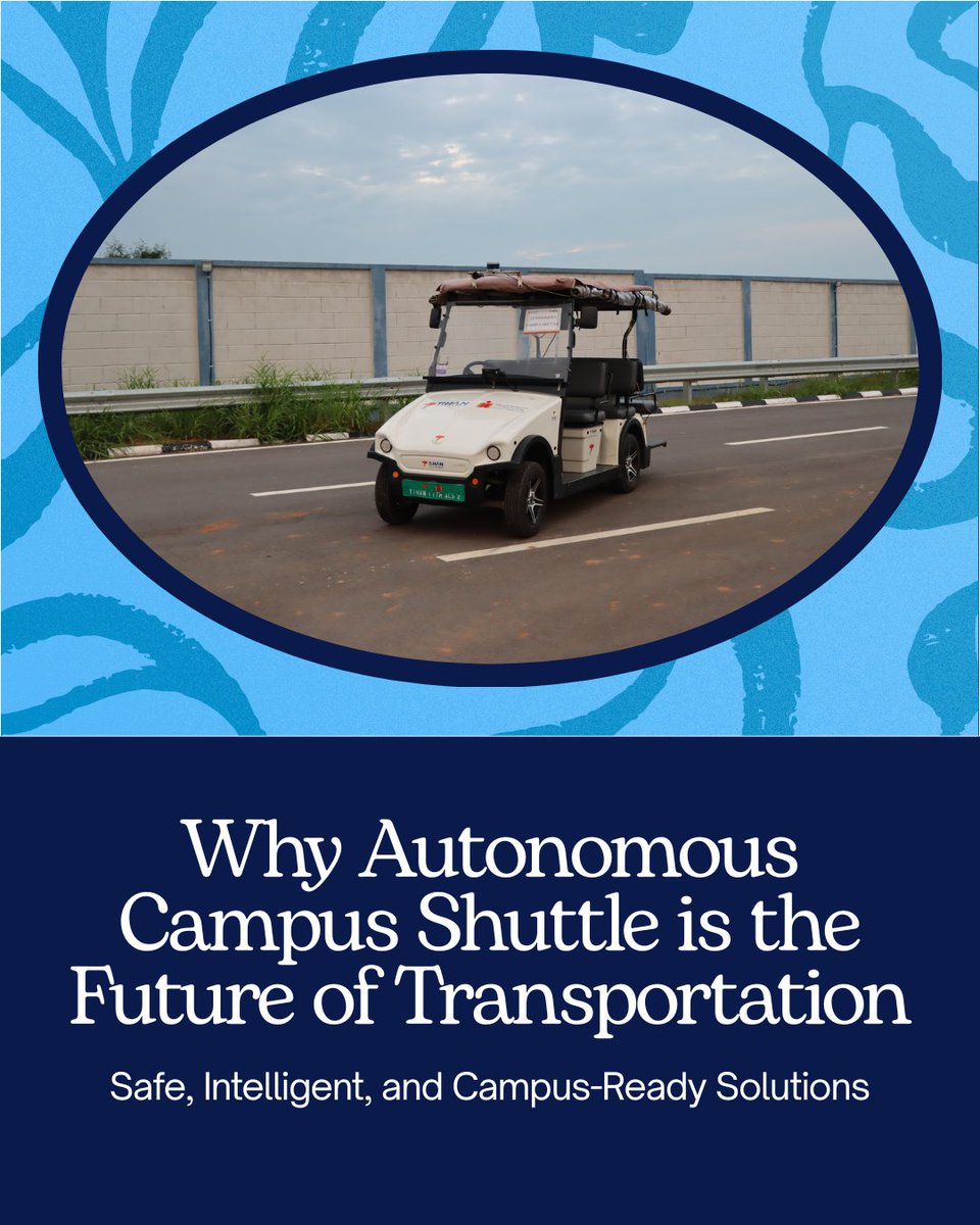 Why autonomous campus shuttles?
✔ Safe
✔ Zero emissions
✔ Smart mobility for campuses
Experience it at IIT Hyderabad.
🔗 tihan.iith.ac.in
#AutonomousShuttle #SmartMobility #TiHAN #IITH