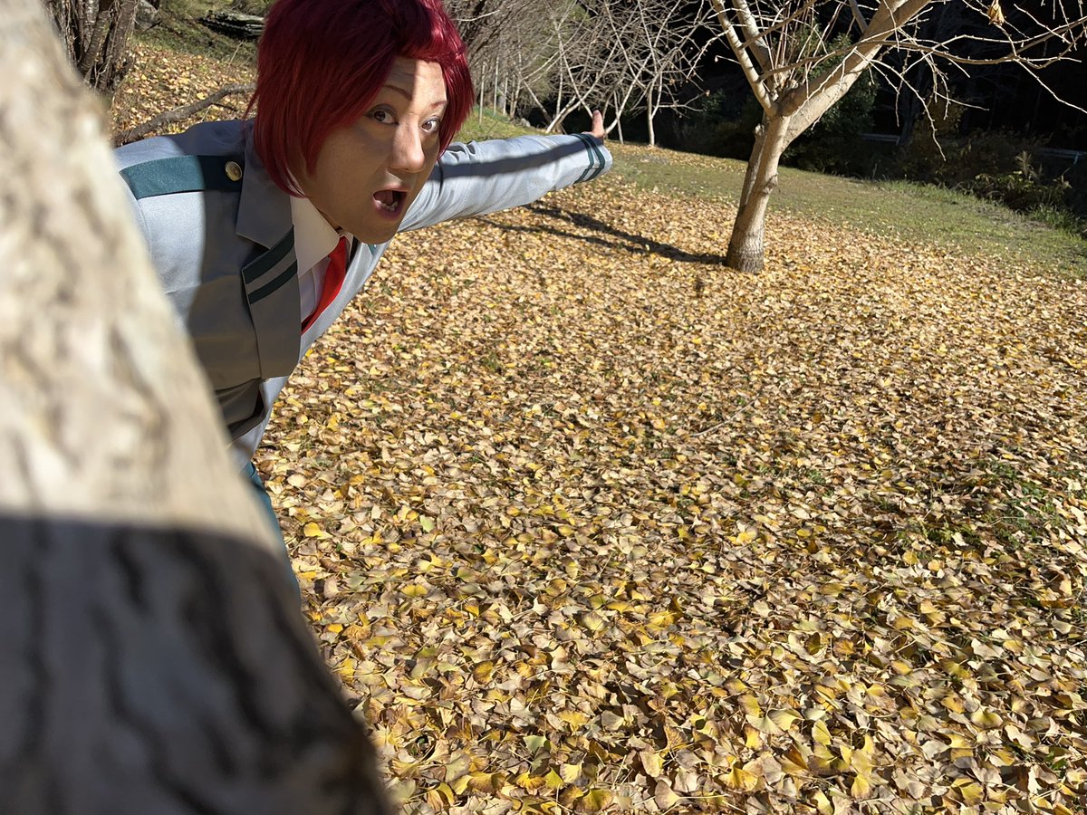 ing_tinkerbell's tweet image. ときがわ町のアウトドアコスプレにコスプレ&amp;amp;カメラマンで参加しました！
ジャンプフェスタに着ていく制服が昨日届いたので、ぶつけ本番で初コスプレです👔
ウィッグは間に合わなかったから、リドルの前髪をピン止めしました(笑)
写真:平野さん　@siyu__3150
#切島鋭児郎　#ヒロアカ