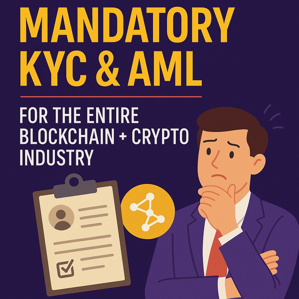 🔥KYC &amp; AML are no longer “options”…
They’re becoming MANDATORY for the entire blockchain + crypto industry.

Governments want identity.
Exchanges want compliance.
Regulators want traceability.

Soon, every CEX, every on-ramp, every major blockchain service → full KYC/AML.
The