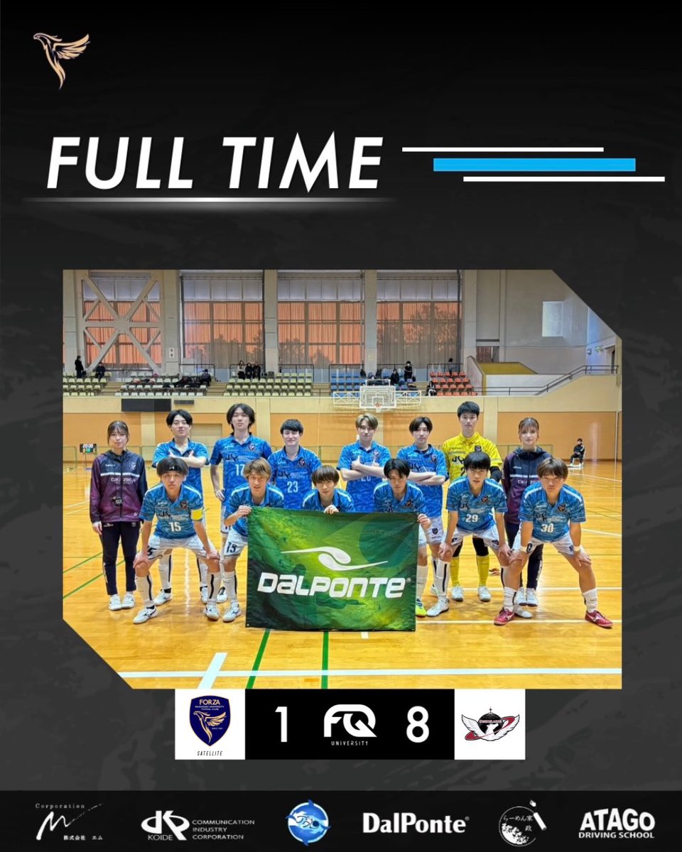 nu_forza's tweet photo. 【FULL TIME】
2025.11.29(土)
九州大学フットサルリーグ 上位リーグ最終節

サテライト 1-8 九州工業大学

先制するも、立て続けに失点を重ね敗戦。
本日もたくさんの応援ありがとうございました。

#長崎大学
#フットサル
#九州フットサルリーグ

#VAMOSFORZA https://t.co/0eAYSqRHAH
