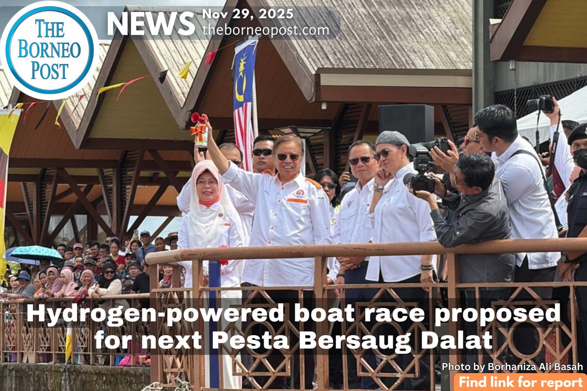 theborneopost's tweet image. Next Pesta Bersaug Dalat may feature a hydrogen-powered boat race, highlighting Sarawak’s push for green technology.
theborneopost.com/2025/11/29/hyd…

#PestaBersaugDalat #HydrogenEnergy #GreenTech #SarawakInnovation