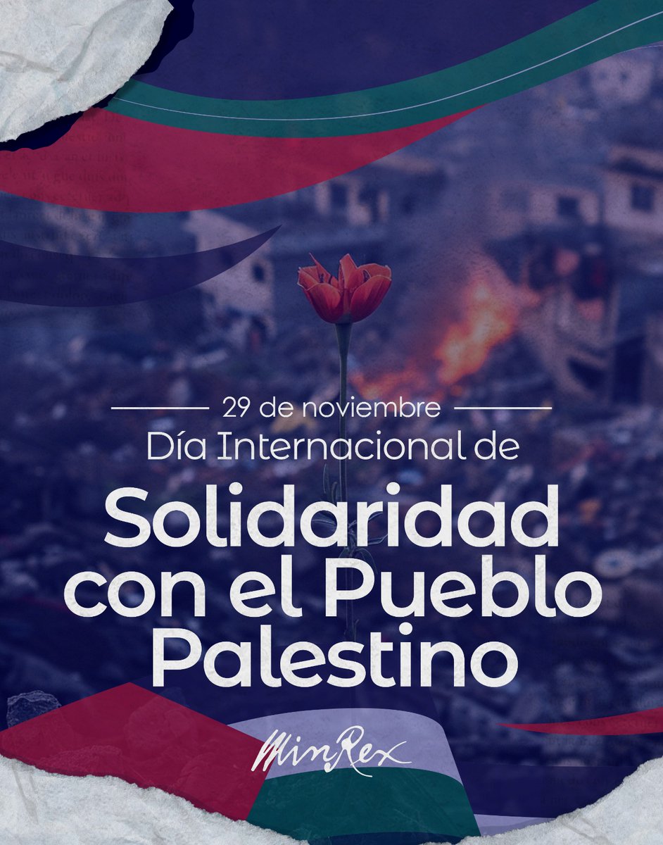 Hoy, Día Internacional de Solidaridad con el Pueblo Palestino reiteramos el apoyo irrestricto de #Cuba al derecho inalienable del pueblo de Palestina a un Estado independiente y soberano, reconocido internacionalmente dentro de las fronteras anteriores a 1967 y con capital en