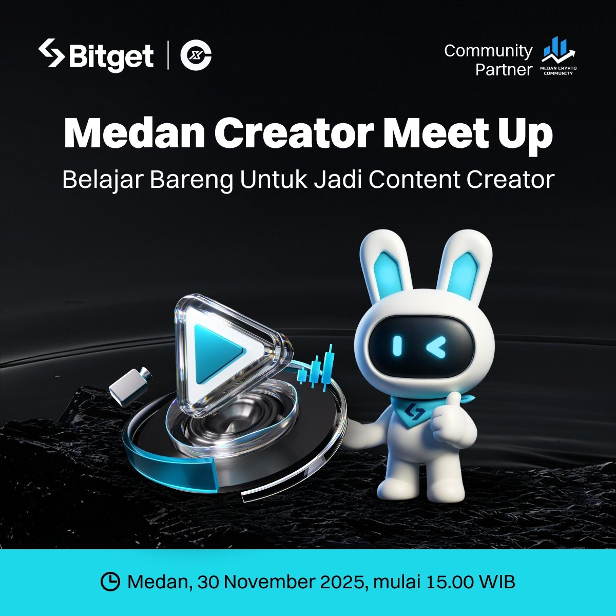 BitgetID's tweet image. #BitgetConnect x @CreatorX_Media Medan Meet Up 🤩

Bitgetizen, yuk kumpul bareng di event seru bareng @MedanCrypto dan #BitgetBuilder untuk sharing tentang Web3 dan dunia content creator!

📅 Minggu 30 November 2025, mulai pukul 15.00.WIB
🔗 Daftar gratis di sini:…