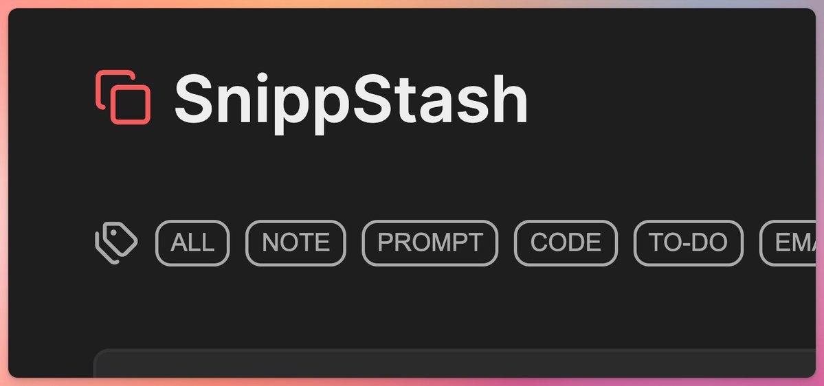 markbowley's tweet image. My SnipsGrid prototype is now snippstash.app

— Stash your text/code snippets in a browser page

You can switch over from the old version by using Export / Import in the footer