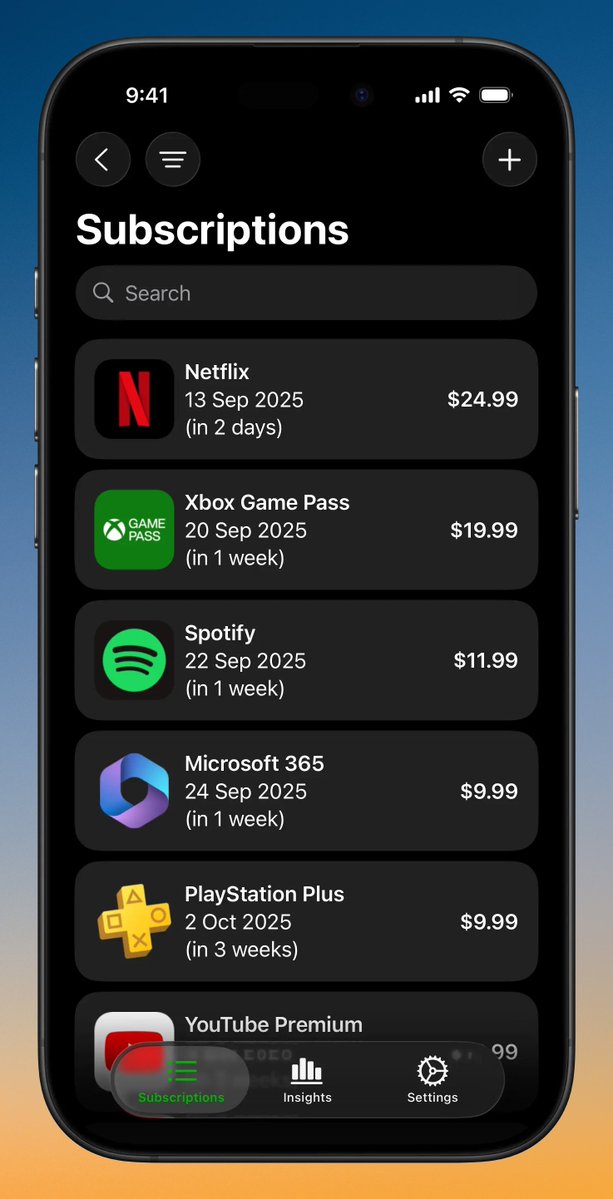 validatedev's tweet image. SubManager ($0.99 for Plus): Keep track of your subscriptions and recurring payments. Get notified before you get charged and analyze your spending habits.

submanager.app