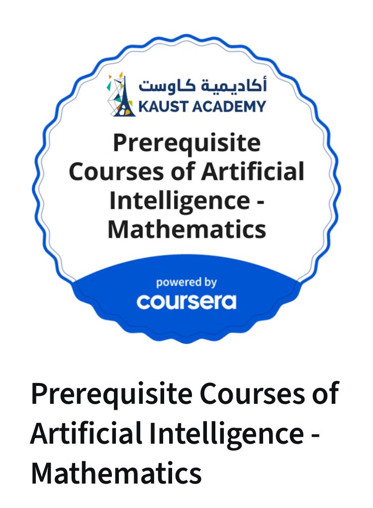 c_2erine's tweet image. Python done 💪🏻
Math done 📝
الحين باقي أتدرب على الأسئلة 🫡

#AI #python #math #kaust_academy