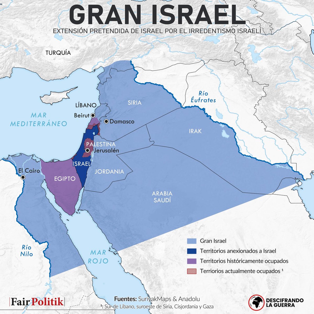 🇮🇱 NUEVO MAPA 🇮🇱

El concepto del Gran Israel es uno de los pilares del sionismo político. No se trata de una simple aspiración territorial, sino de una visión religiosa e ideológica que orienta las políticas del Estado.

descifrandolaguerra.es/mapa-del-gran-…

🗺️ <a href="/FairPolitik/">FairPolitik</a> 
✍️ <a href="/VonKoutli/">Àngel Marrades</a>
