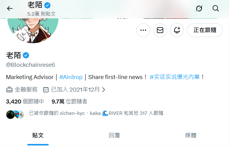 大家是不是也很羡慕那些大V，动不动就是几万、几十万粉丝？🐋

但咱们往往忽略了人家背后的努力，只看到风光的一面

不知道大家有没有去关注过大V的总发帖量（包括回复）？👀
我特意去翻了几个我关注的大V——
发帖量几乎都是上万条起步

举几个老师的例子：

1⃣老陌：
<a href="/Blockchainrese6/">老陌</a>