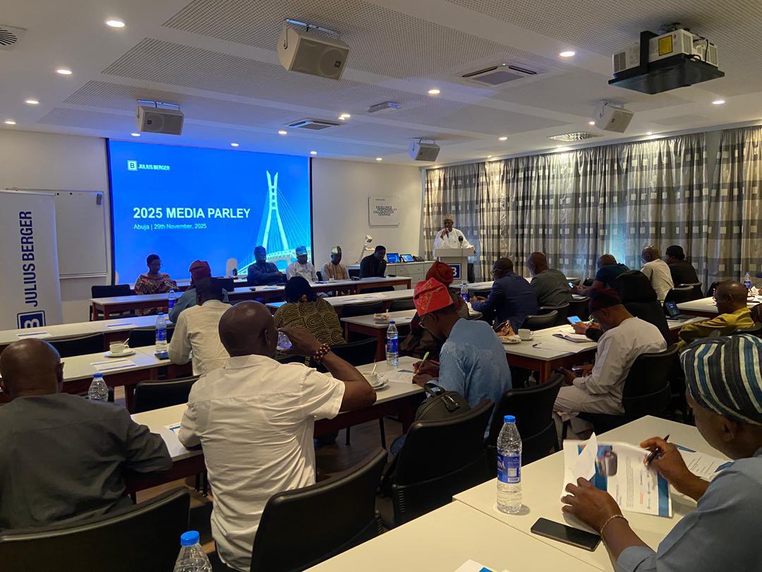 NgNewsAgency's tweet photo. NAN MD Ali M. Ali fixing the missing link between Public Relations &amp; the Media @ 2025 Julius Berger Annual Media Parley in Abuja. https://t.co/loxsATb395