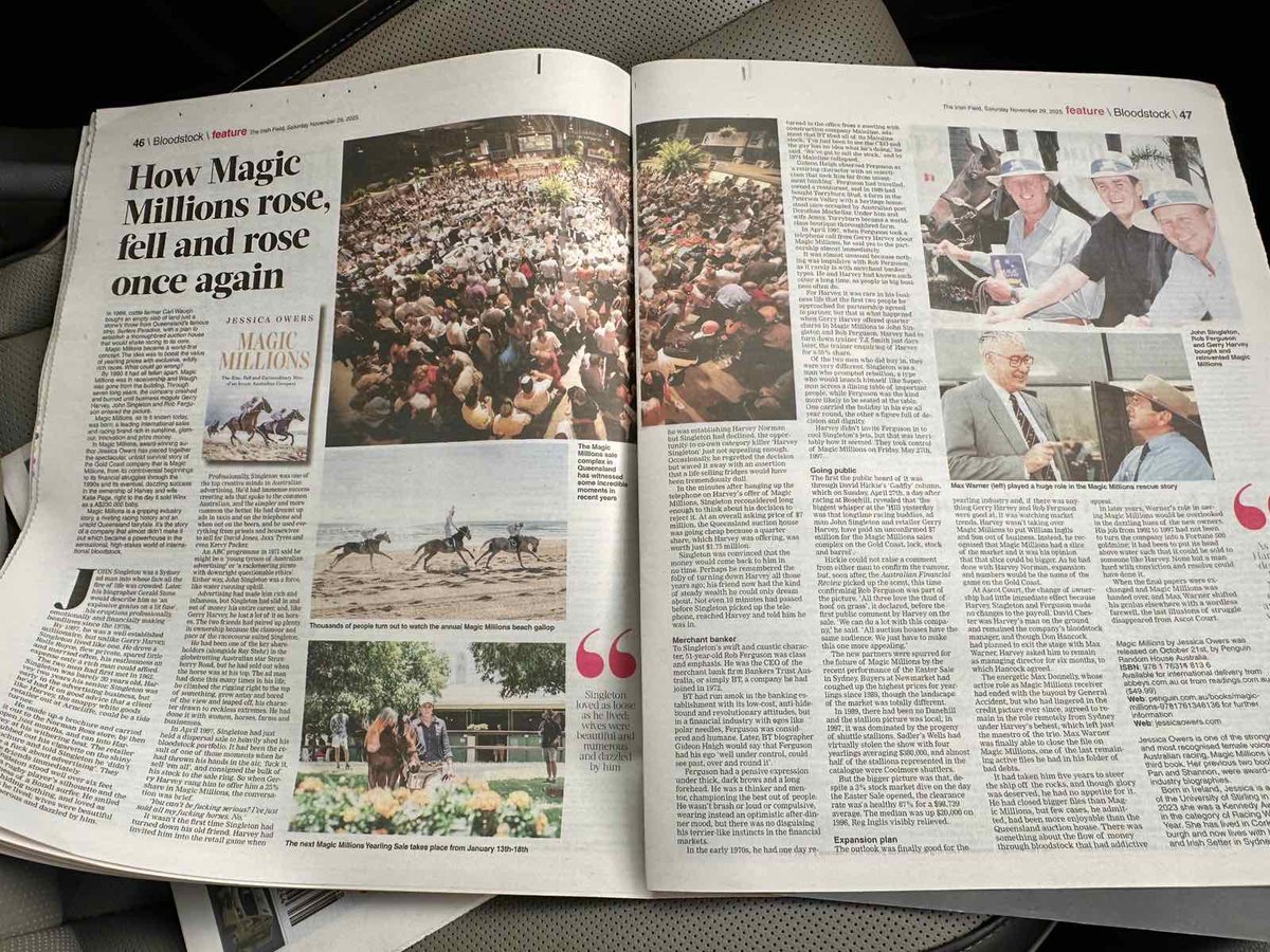 ms_peterpan's tweet image. Thank you to my friends @TheIrishField for today’s AMAZING coverage of my newly released ‘Magic Millions’ 🤩 Friends in Ireland… enjoy the extract! 👇🏼