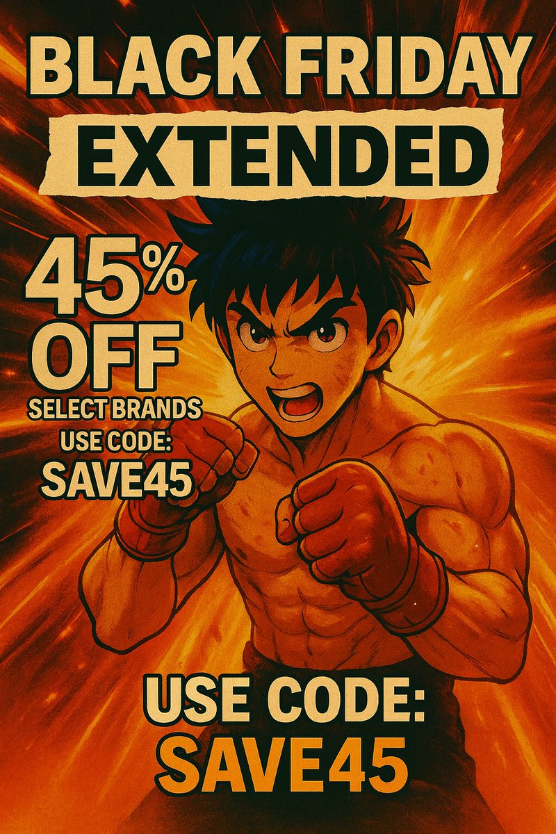 CombatSportsInt's tweet image. Black Friday Extended.
45% OFF select brands.
Code: SAVE45. 🔥🥊

Level up your gloves, gear, and fight essentials — only at Combat Sports International.

Let’s work.
#SAVE45 #CombatSportsInternational #MMA #Boxing #FightGear #BlackFridayExtended