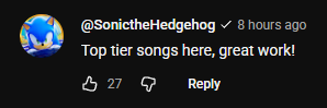 SEGAInforment's tweet image. So SilvaGunner released a new high quality rip featuring I&apos;m With You X Something Comforting, and the official Sonic YouTube account left a comment!