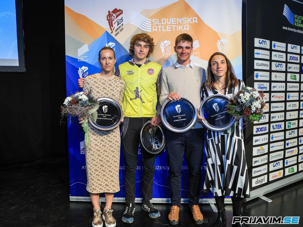 Klemen Španring in Lucija Krkoč najboljša gorska tekača, naj trail tekača Tine Žižmond in Martina Klančnik Potrč - prijavim.se - via @prijavim_se prijavim.se/index_page/new…