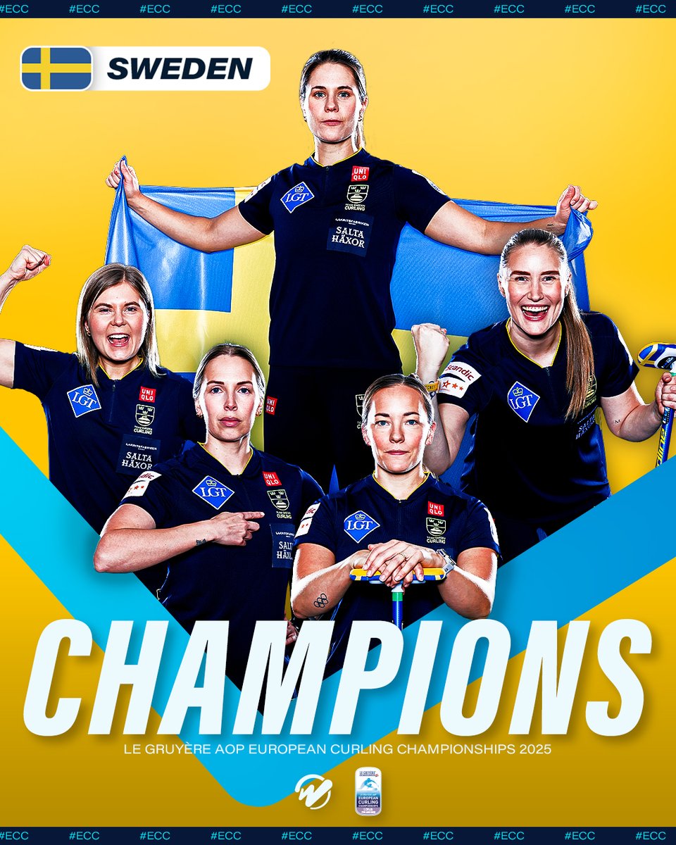 For the first time since 2019, SWEDEN are European CHAMPIONS 🏆🇸🇪🥇

#ECC #curling