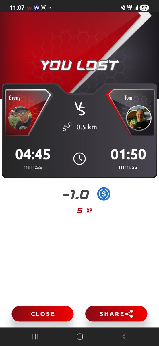 SimonL59352848's tweet image. Da ich meinem Motto ein Gentleman rennt nicht treu geblieben bin , war zu erwarten wer die erste Runde im #Befasterfit Turnier gewinnt.

Herzlichen Glückwunsch Tom🏆

Aber wichtig war bei diesem neuen Meilenstein dabei gewesen zu sein.
#beFaster #be.fit #getPayd