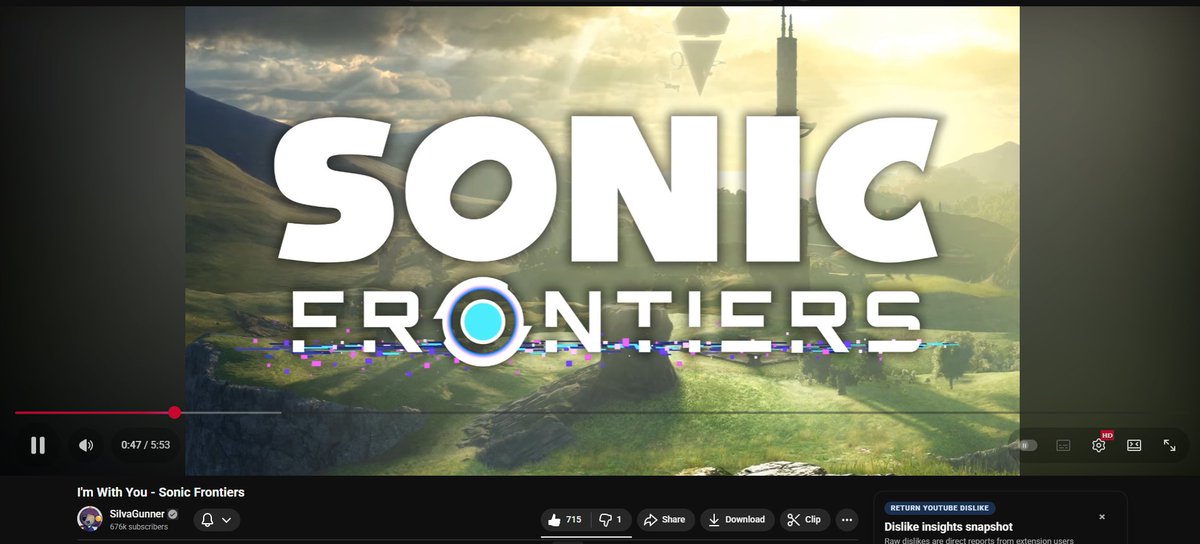 SEGAInforment's tweet image. So SilvaGunner released a new high quality rip featuring I&apos;m With You X Something Comforting, and the official Sonic YouTube account left a comment!