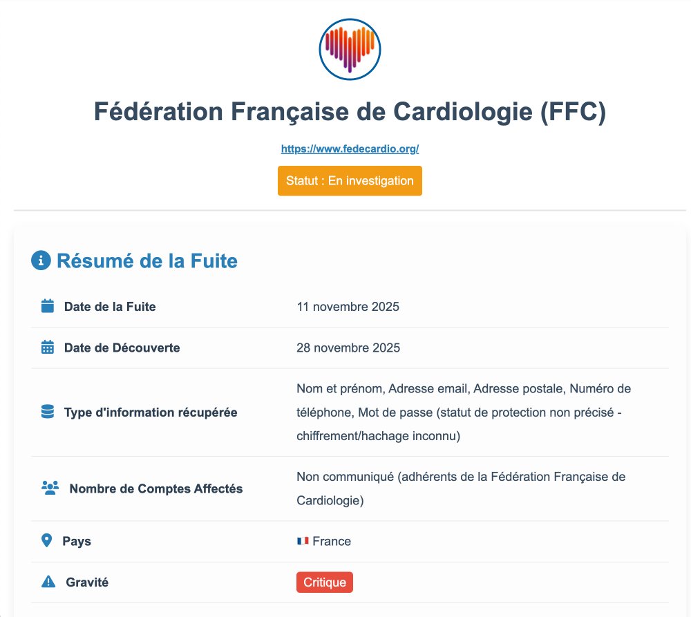 FunInformatique's tweet image. 🚨 🇫🇷 Nouvelle fuite de données à la Fédération Française de Cardiologie 🚨 funinformatique.com/fuite_de_donne…

La Fédération Française de Cardiologie (FFC) a été victime d’une cyberattaque pendant le pont du 11 novembre. Un tiers non autorisé a exploité une faille pour accéder au systèm...