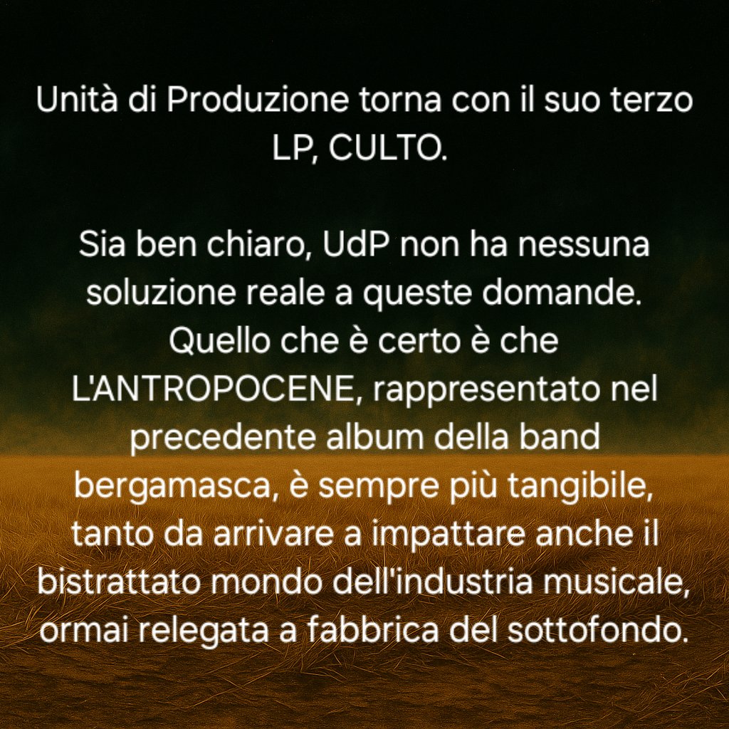 __UdP__'s tweet photo. 💿 CULTO è il nuovo album di Unità di Produzione.

🎧 Ascoltalo ora ➡ https://t.co/Bhiqso9O4a

#musicaemergente #rockalternativo #postpunkrevival https://t.co/HWrowsQXR2