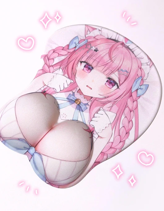 おっぱいマウスパッドの試作が届いた! とても綺麗に可愛く印刷されていて神!!! 冬コミで出します!
