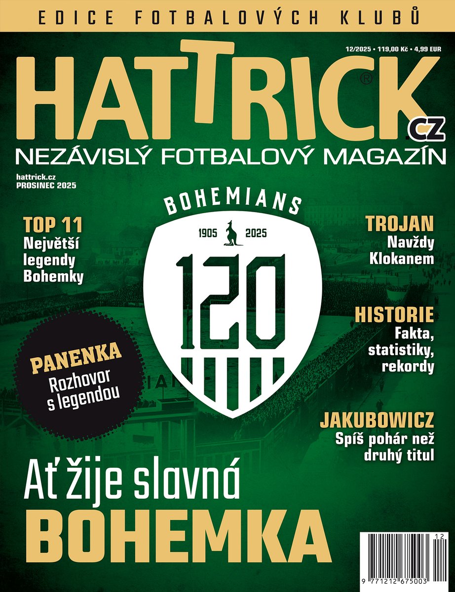 Bohemka slaví 120. výročí od svého založení. 
A Hattrick k této příležitosti připravil speciál o historii, současnosti a vlastně i budoucnosti Bohemians.
Už v neděli bude možné zakoupit rozšířené číslo v předpremiéře přímo v Ďolíčku. 
Od 4. prosince pak v klasickém prodeji!