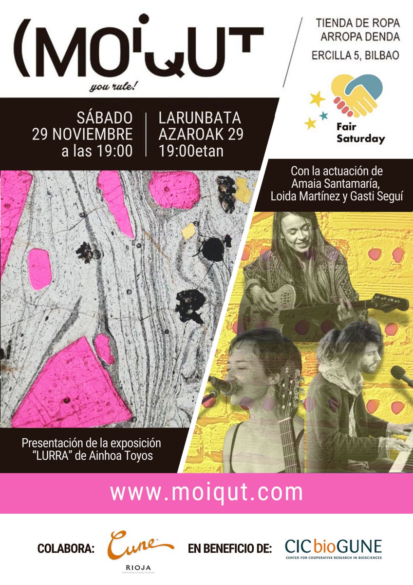 Vuelve #FairSaturdayFestival!
En la edición de este año presentamos #expo 🎨con música en vivo 🎹 y buen vino 🍷

Fair Saturday Jaialdia bueltan da!
Aurtengo edizioan #erakusketa aurkeztuko dugu musika zuzenean eta egundoko ardoarekin.
👉moiqut.com/fair-saturday-…
<a href="/bilbao_Dendak/">bilbao Dendak</a>