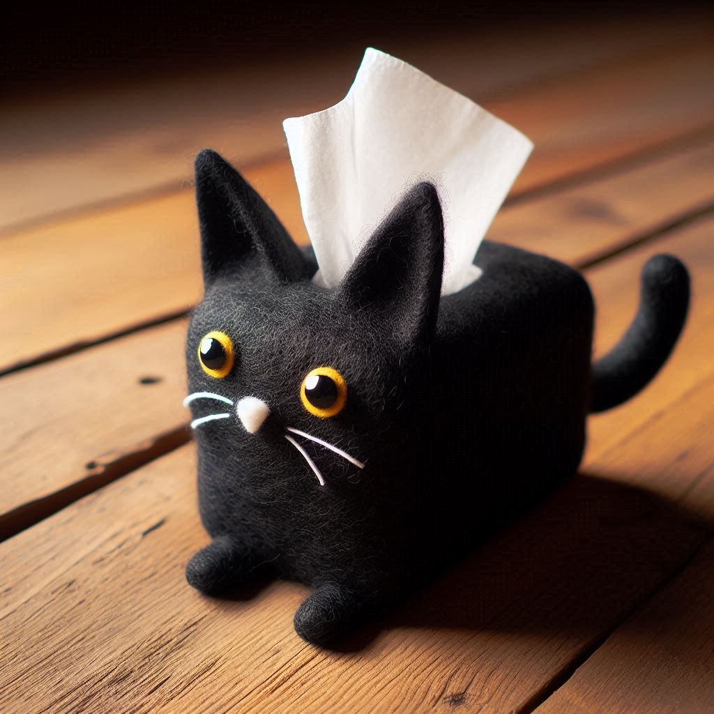 黒猫のポケットティッシュカバー

#AI画像 #羊毛フェルト #フォロバ100：変垢✖