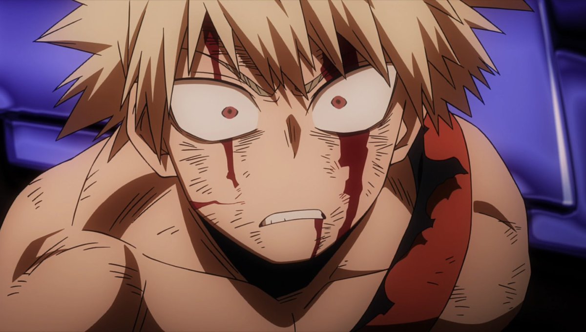 Sushiivll's tweet image. Katsuki en Heroes Rising al enterarse de que Izuku iba a quedarse sin el One For All vs Katsuki enterándose ahora de que Izuku ya se quedó sin el One For All.