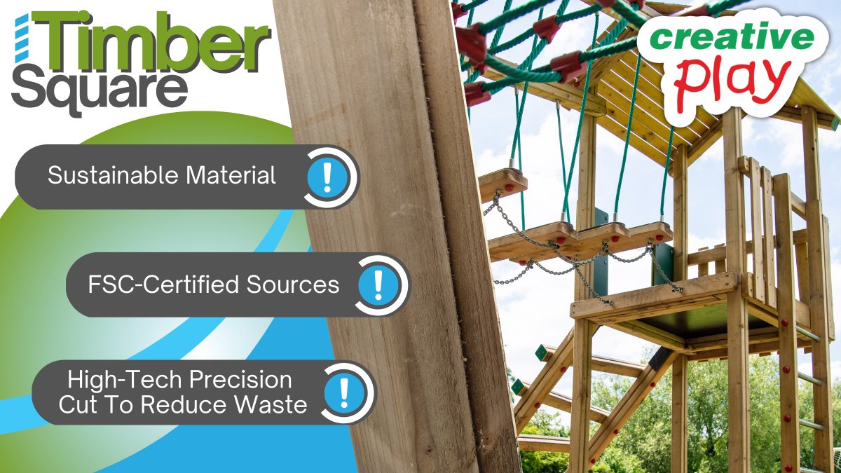 CreativePlayUK's tweet image. Strong. Sustainable. At the core of everything we build.👷

Timber is one of our key materials  renewable, responsibly sourced &amp;amp; durable. But it’s just one part of how we design low-impact, long-lasting play spaces. 🌍

Explore more  here👉 zurl.co/BgacZ

#EcoDesign