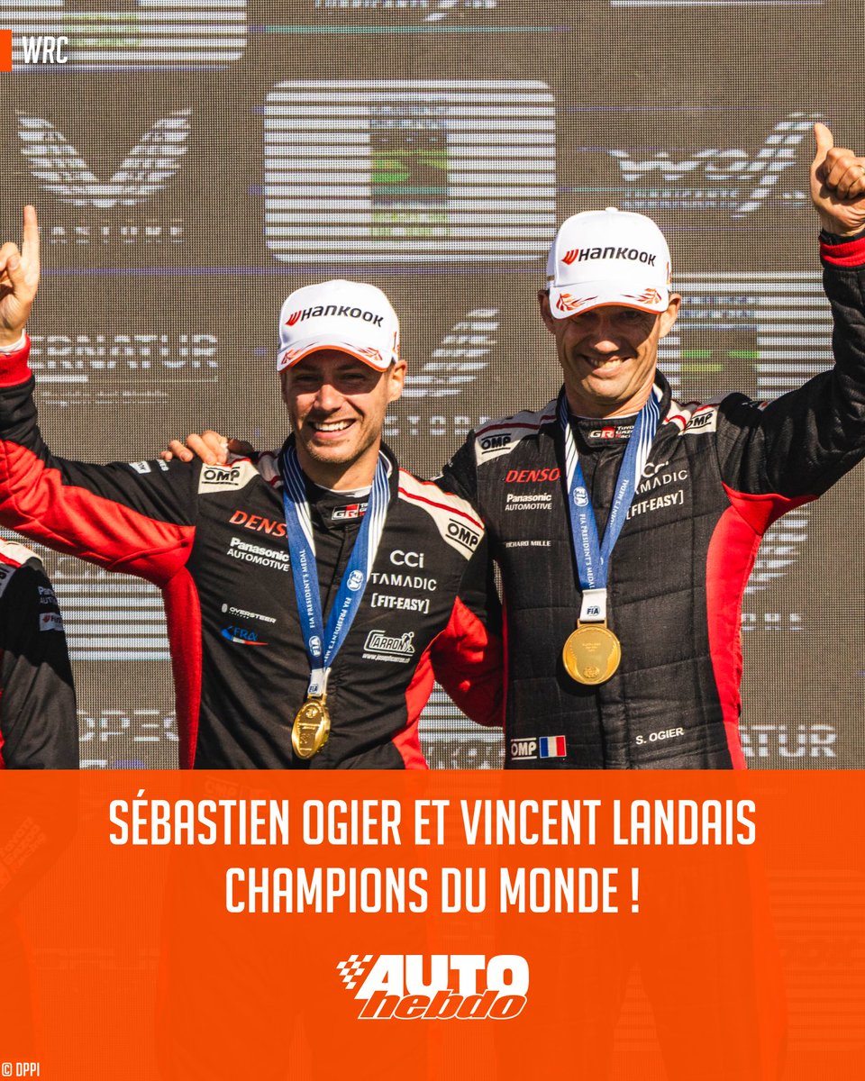 ⭐️⭐️⭐️⭐️⭐️⭐️⭐️⭐️🌟

Neuvième titre mondial pour Sébastien Ogier, Vincent Landais obtient son premier titre !

#WRC