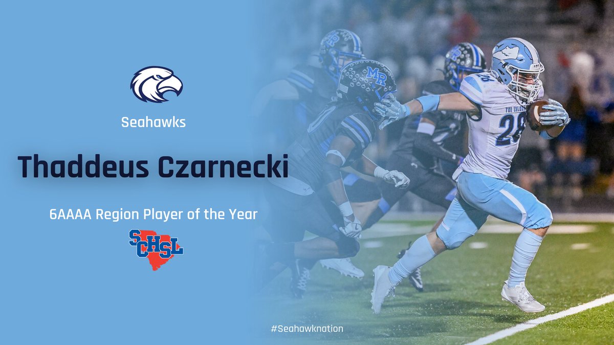 Seahawks pride is in the air! Today we recognize Thaddeus Czarnecki for being named 6AAAA Region Player of the Year.  Congrats!!