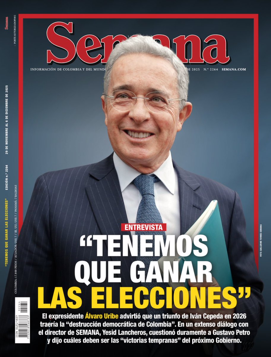 YesidLancheros's tweet photo. “Tenemos que ganar las elecciones”: Álvaro Uribe Vélez advierte que un triunfo de Iván Cepeda en 2026 traería la “destrucción democrática de Colombia”
https://t.co/Bu7sraFROs https://t.co/BdF6kAxrIc