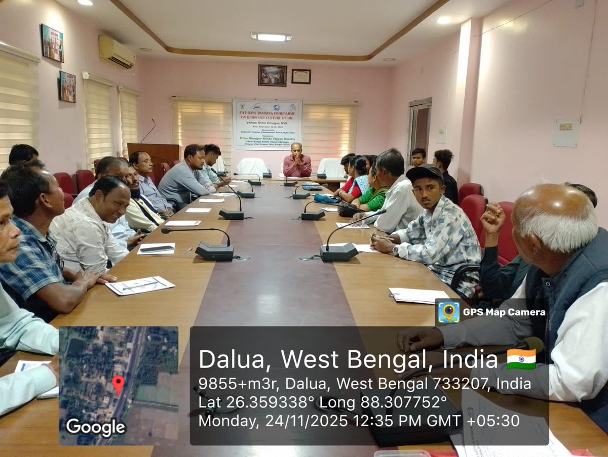 nfdbindia's tweet image. NFDB -Sponsored 5-day training program was successfully conducted by the Uttar Dinajpur Krishi Vigyan Kendra (KVK) under ICAR-Agricultural Technology Application Research Institute, ZONE -V, Kolkata, West Bengal on “Grow out culture of IMC” with 30 Fishermen of Dakshin Dinajpur,…