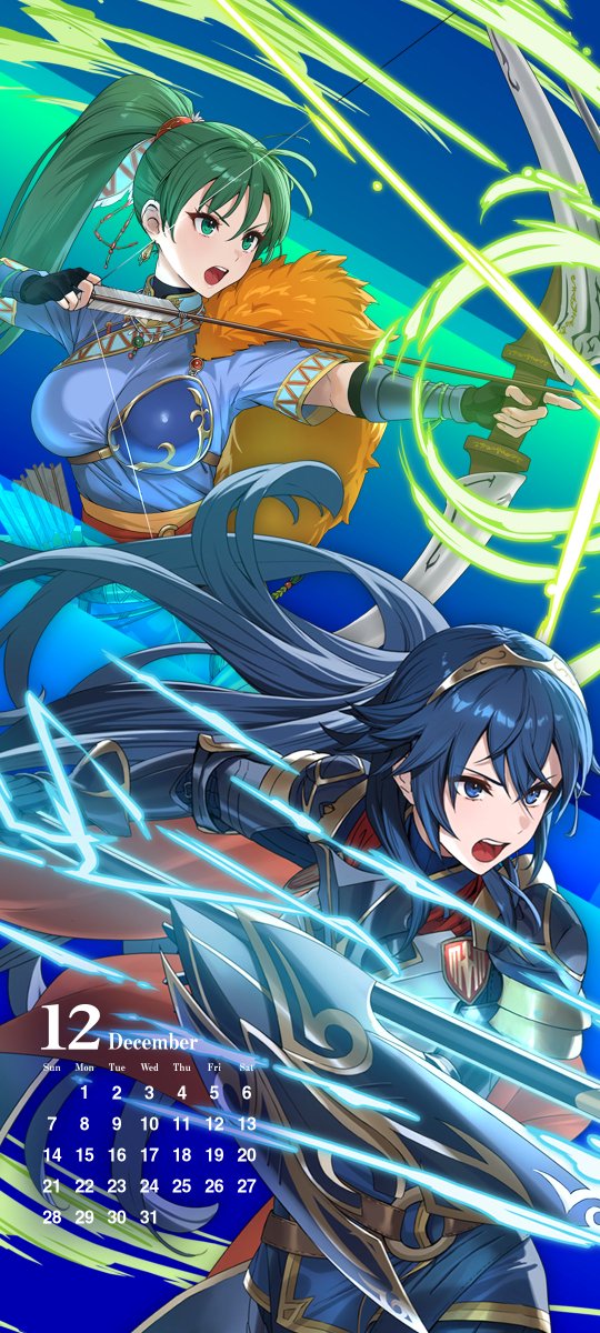 FE_Heroes_EN's tweet photo. We're giving out original wallpapers and original calendar wallpapers for December 2025! This time they feature Ike &amp; Roy and Lyn &amp; Lucina! #FEHeroes #FEHeroesWallpaper #FireEmblem https://t.co/JramlCmpV8