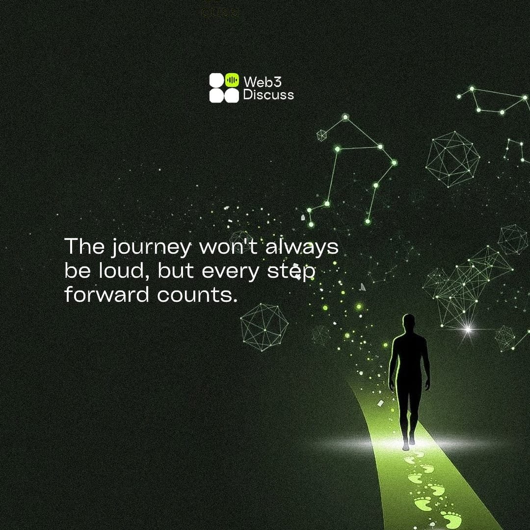 Web3Discuss's tweet image. Every STEP won&apos;t make noise but they all COUNT. In this Web3 JOURNEY the quiet moments are part of the chain we&apos;re building.

GM Citizens!!